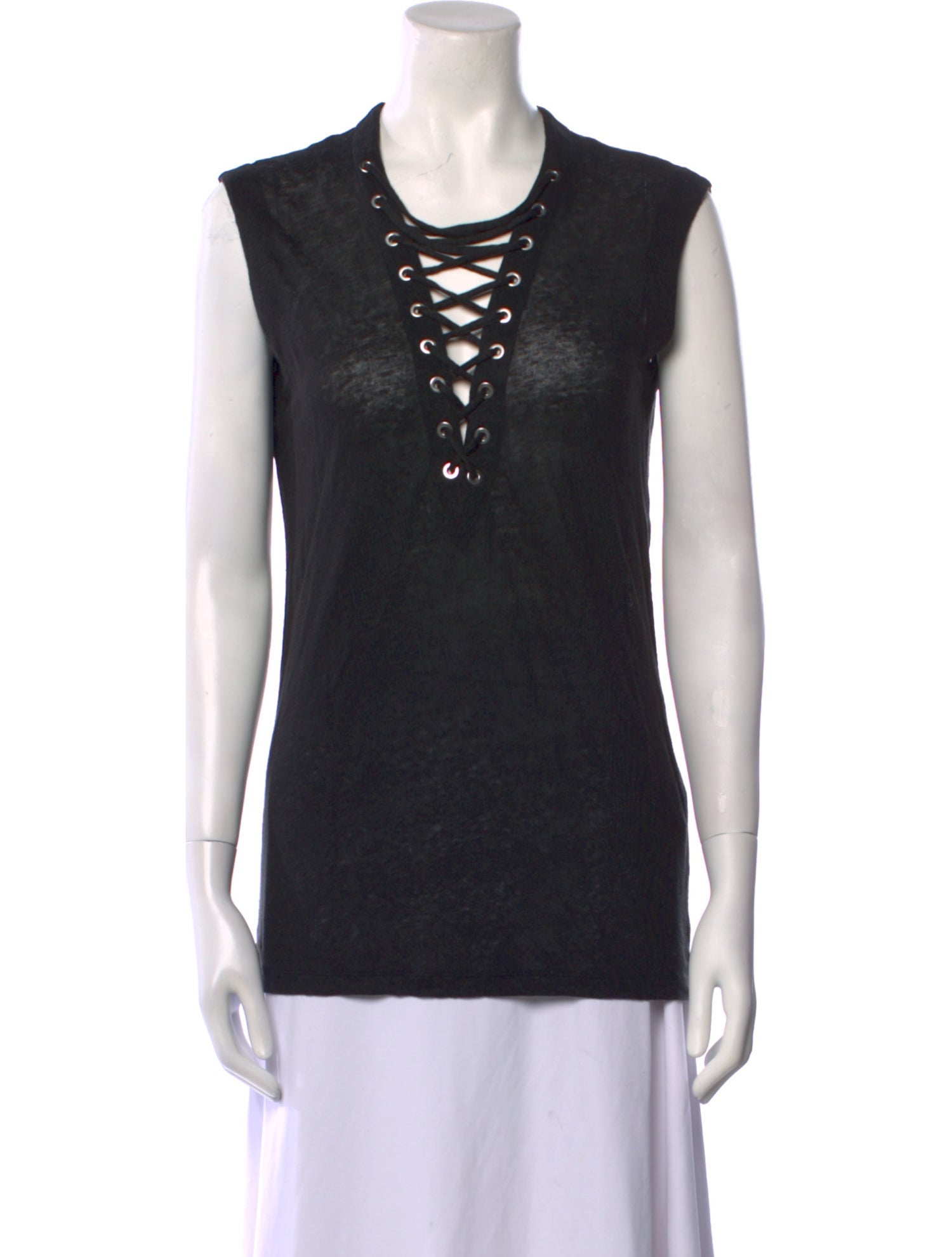 Iro Linen Tie Neck Top