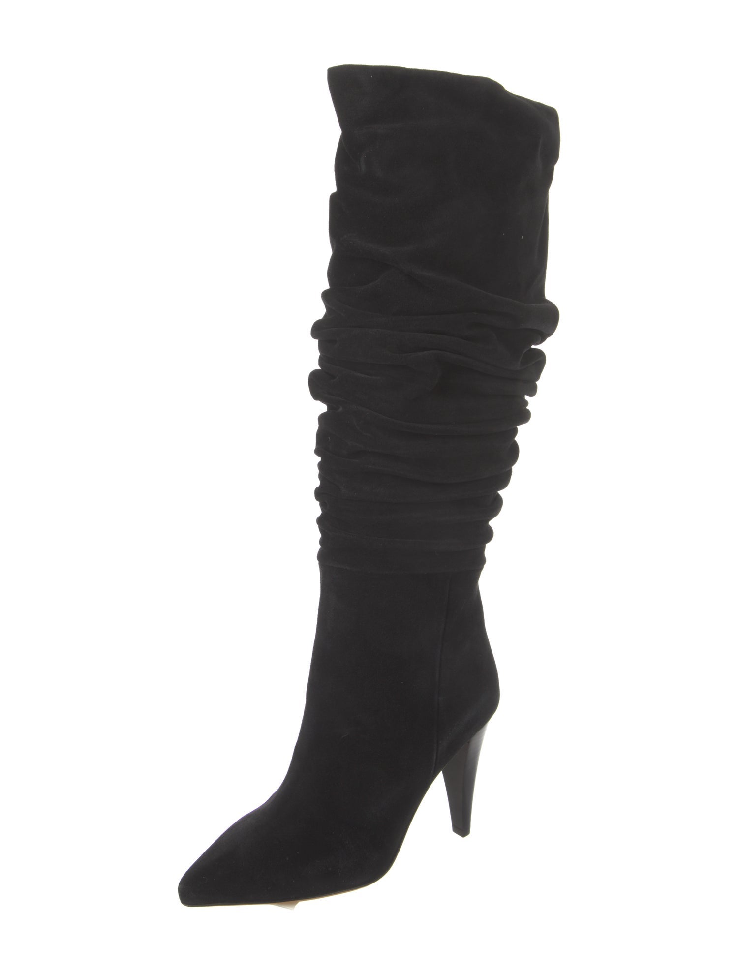 Iro Suede Ruffle Embellishment Slouch Boots