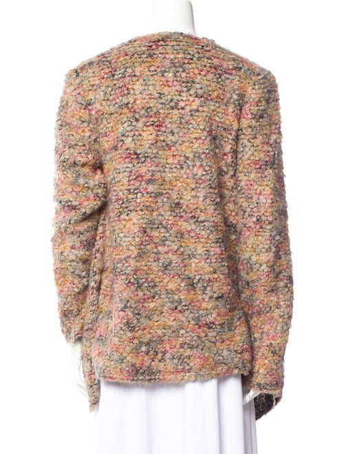 Iro Tweed Pattern Open Front Sweater