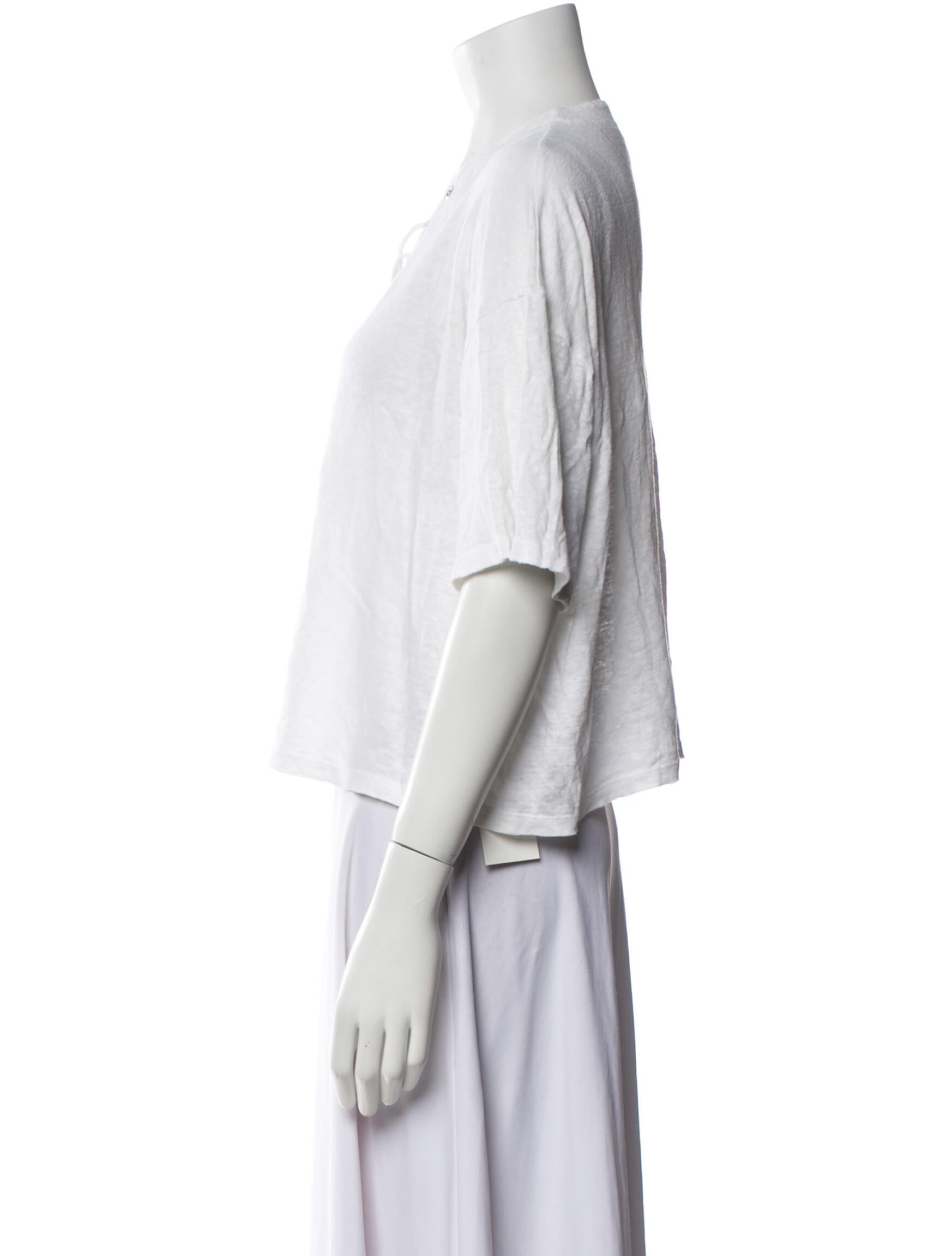 Iro Linen V-Neck Crop Top