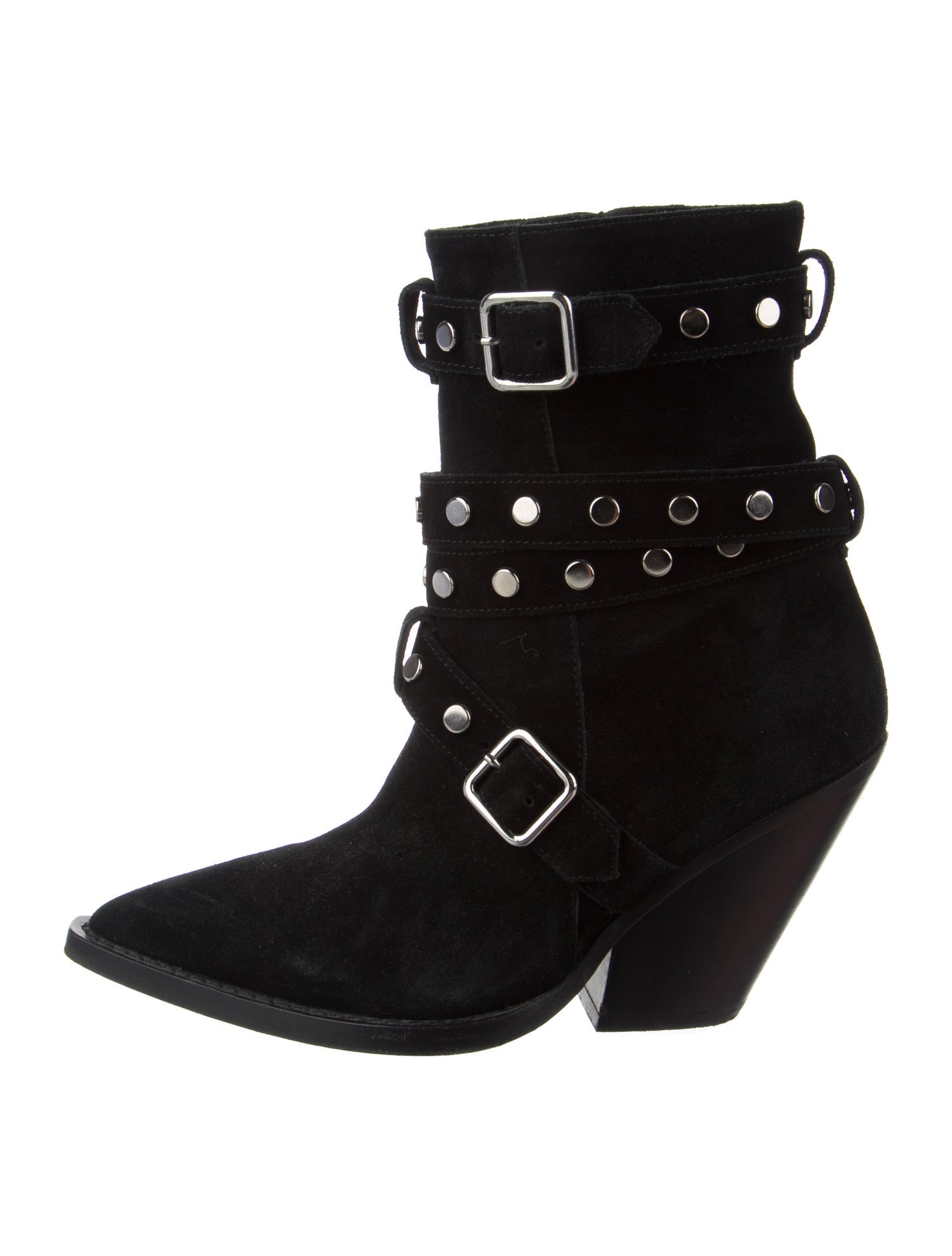 Iro Suede Studded Accents Moto Boots