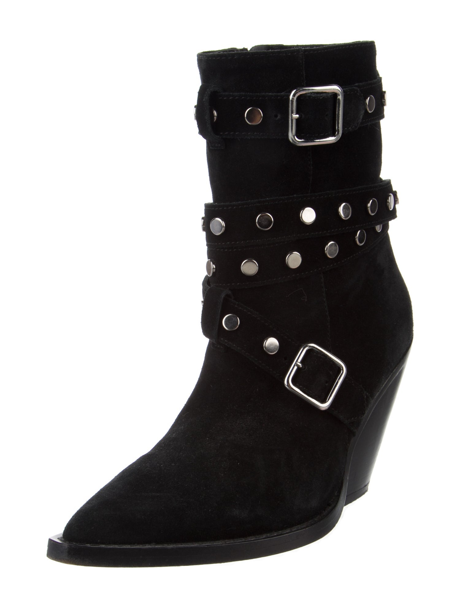 Iro Suede Studded Accents Moto Boots