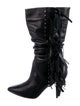 Iro Leather Fringe Trim Accent Combat Boots