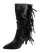 Iro Leather Fringe Trim Accent Combat Boots