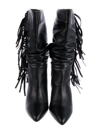 Iro Leather Fringe Trim Accent Combat Boots
