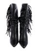 Iro Leather Fringe Trim Accent Combat Boots