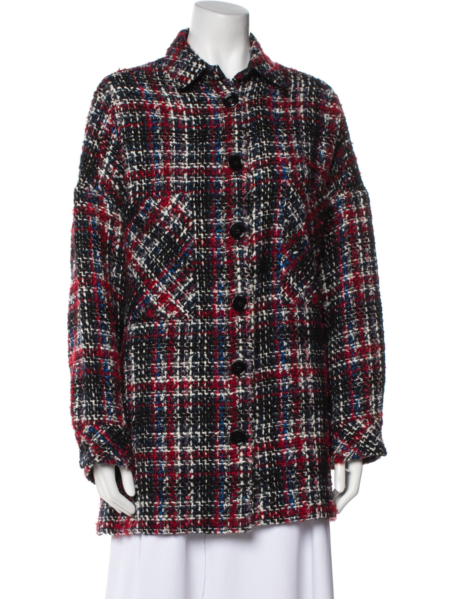 Iro Wool Tweed Pattern Coat