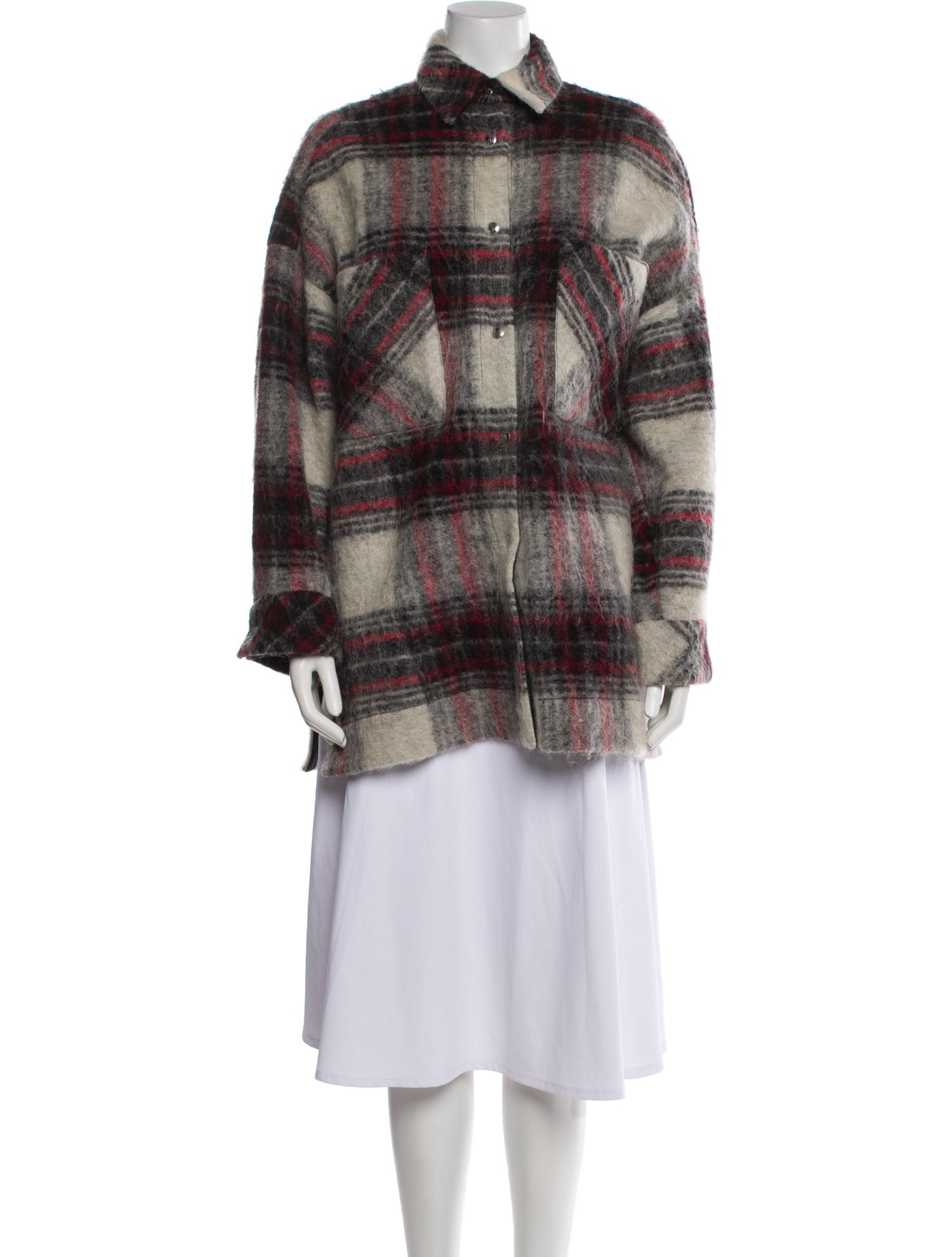 Iro Wool Plaid Print Coat
