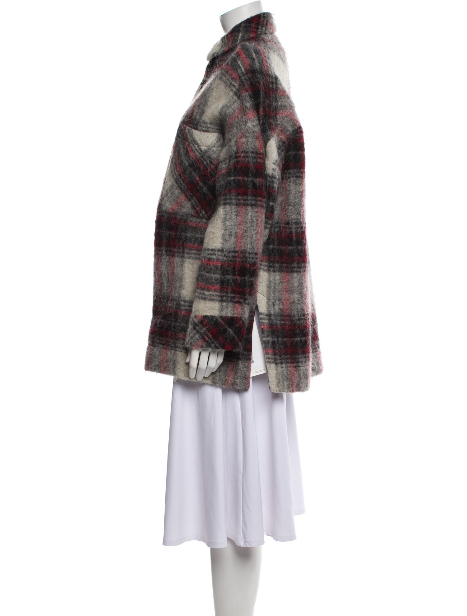 Iro Wool Plaid Print Coat