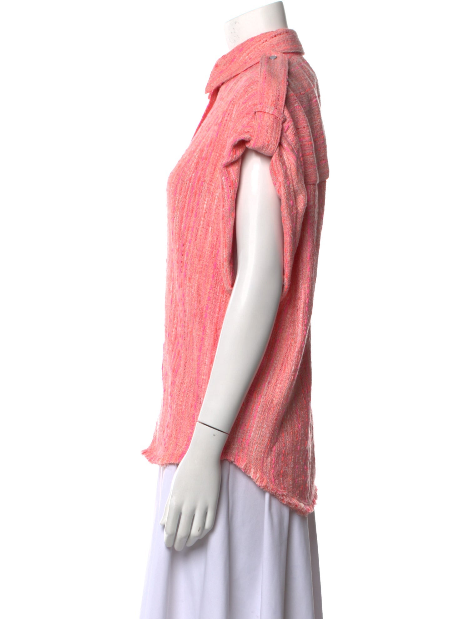 Iro Printed Short Sleeve Button-Up Top