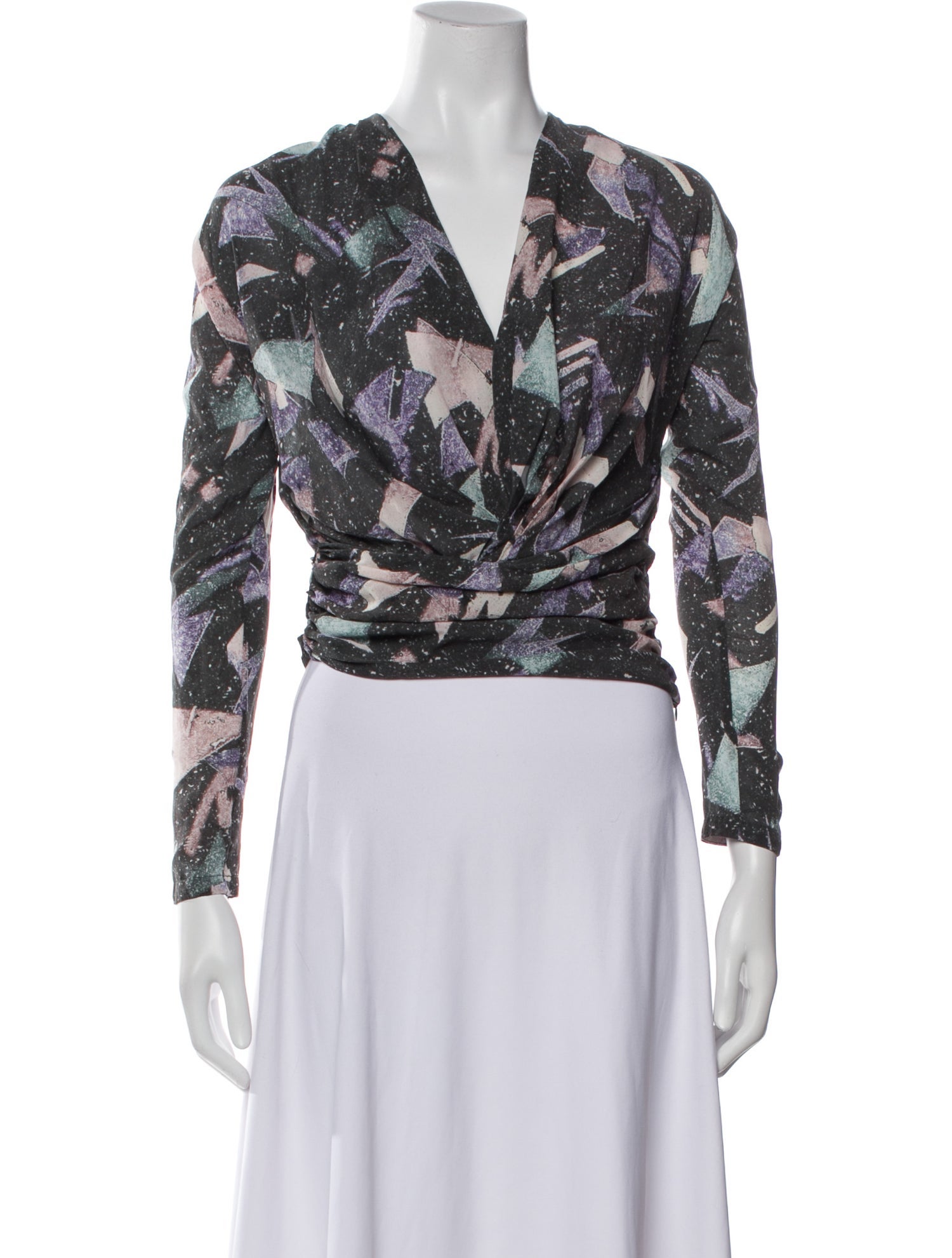 Iro Silk Printed Crop Top