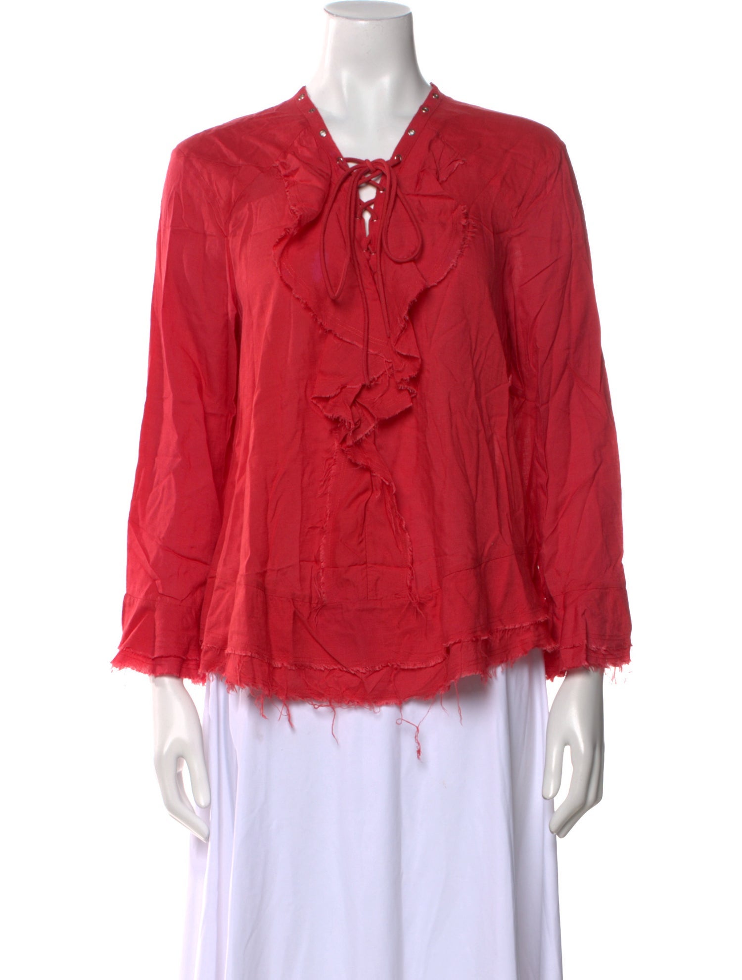 Iro Tie Neck Three-Quarter Sleeve Blouse