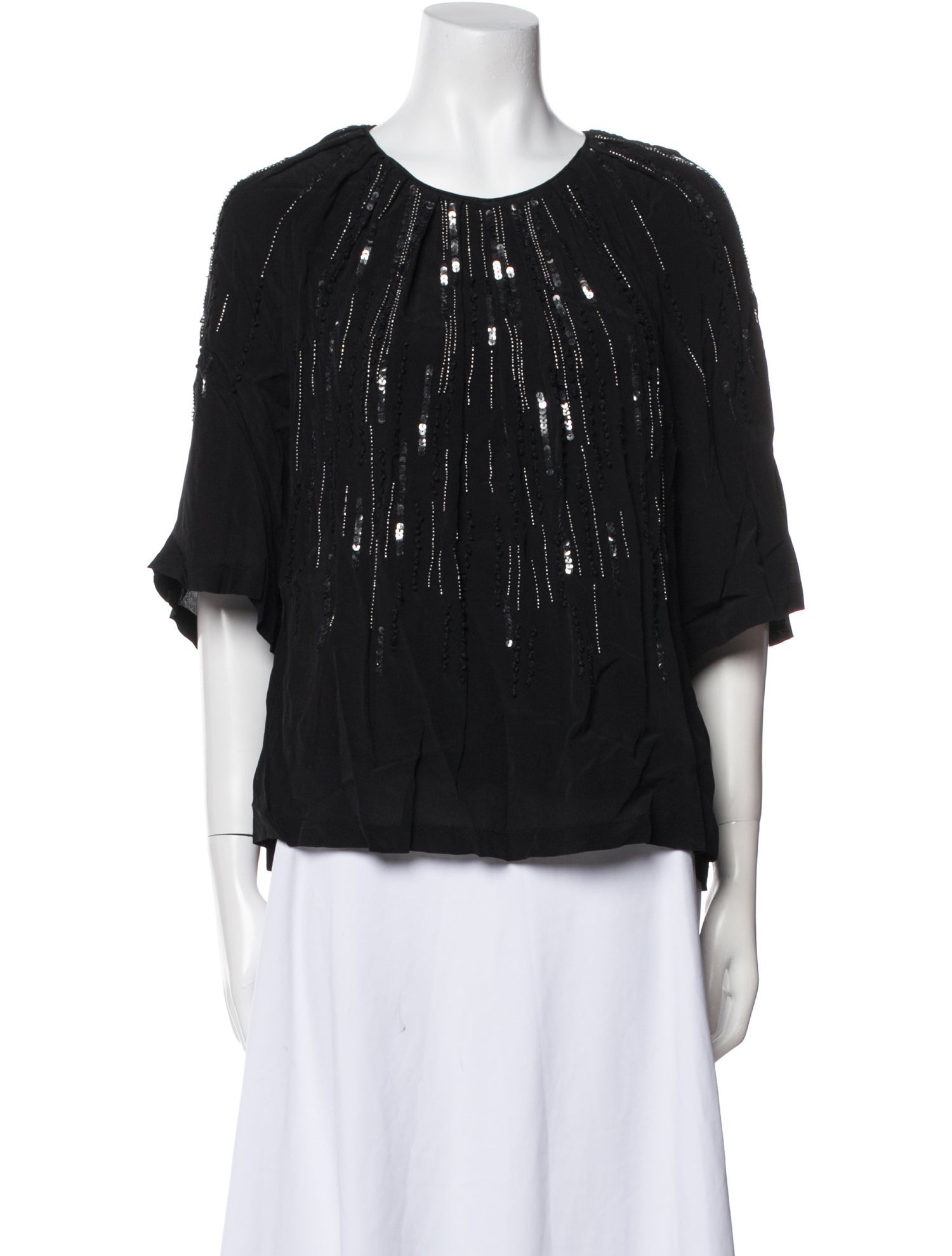 Iro Scoop Neck Three-Quarter Sleeve Blouse