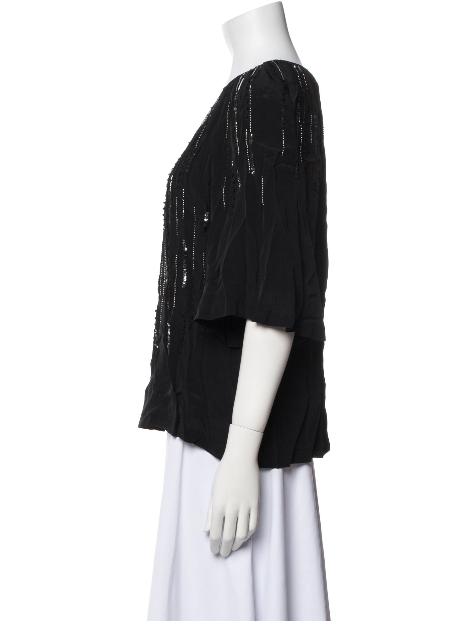 Iro Scoop Neck Three-Quarter Sleeve Blouse