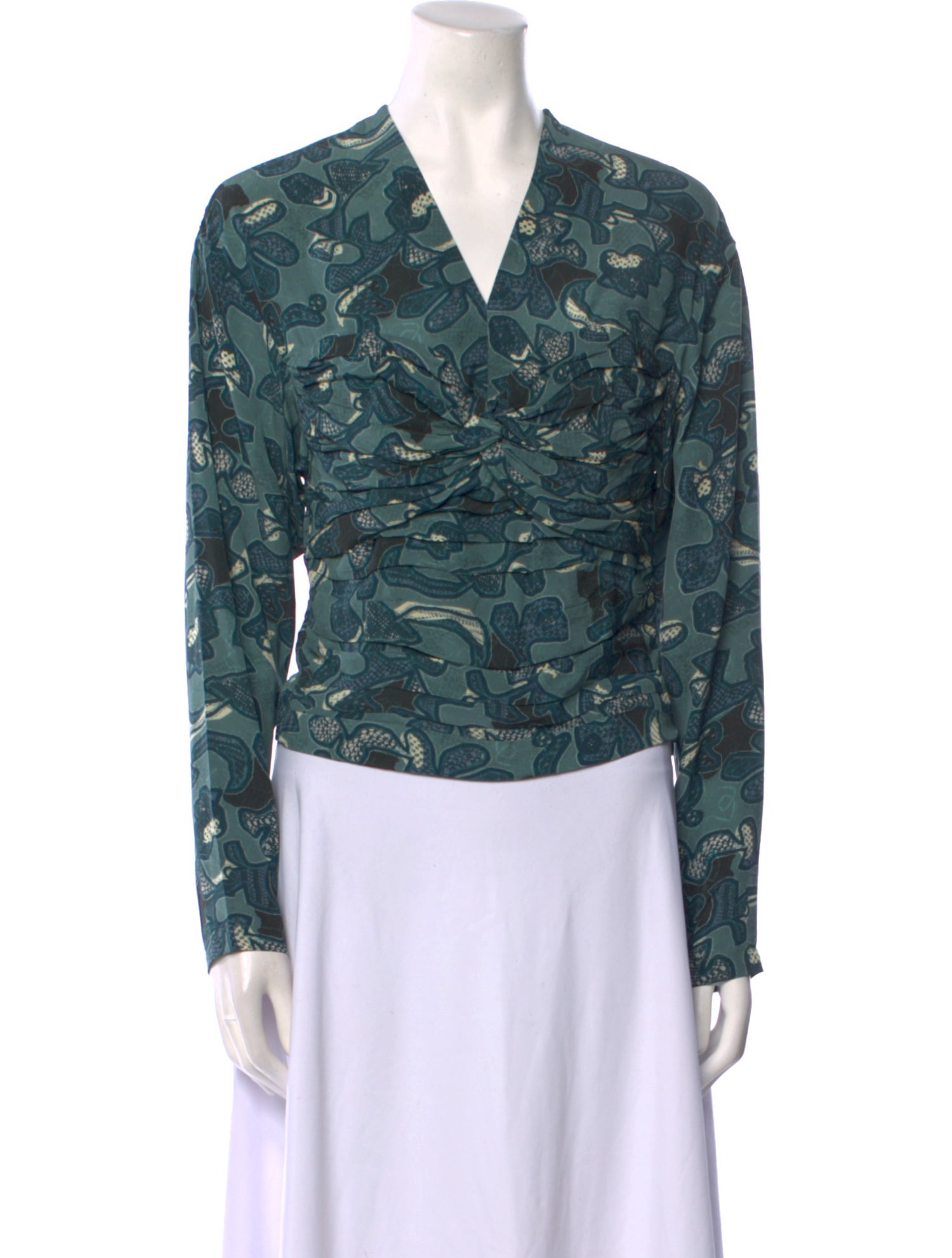 Iro Printed V-Neck Top