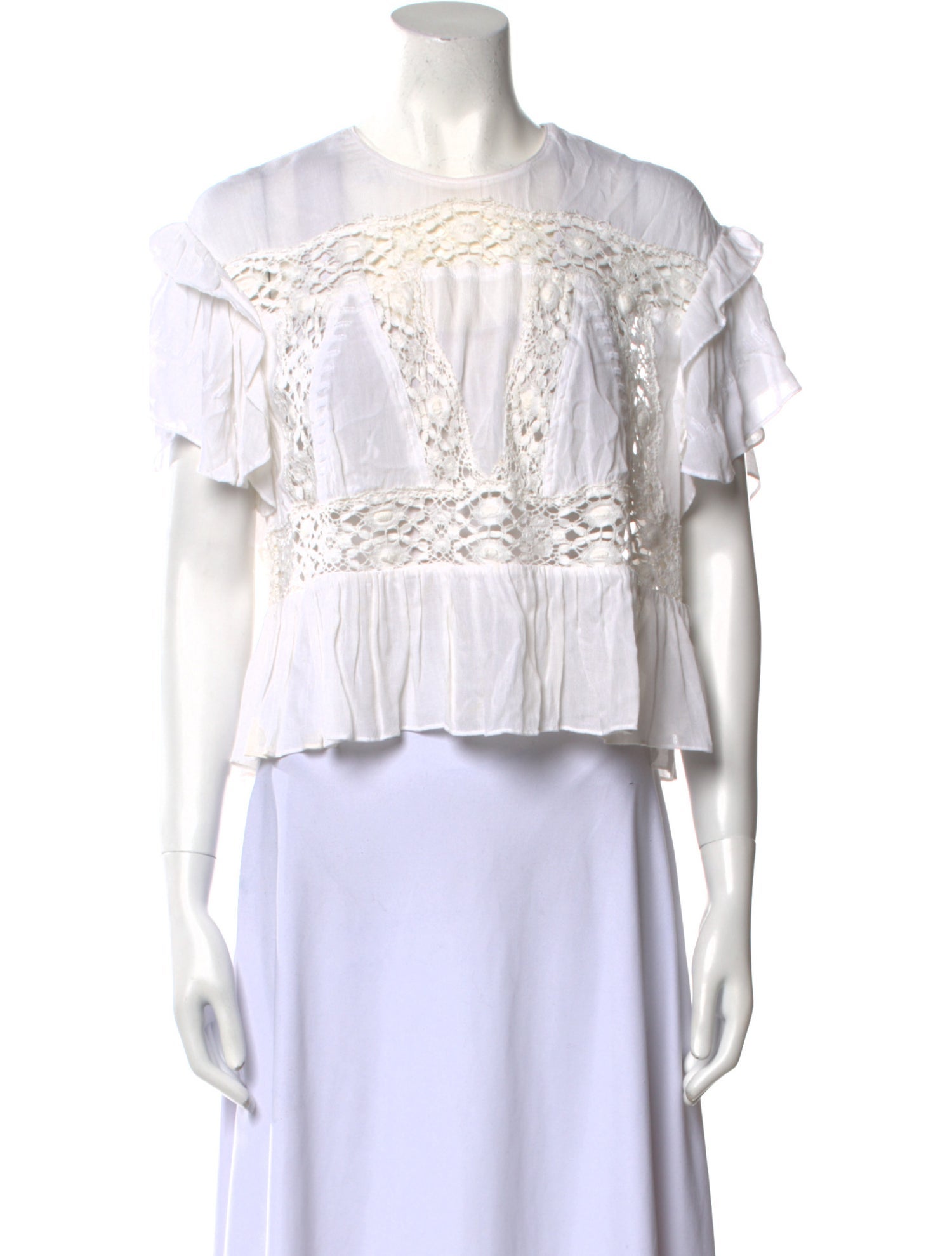 Iro Crew Neck Short Sleeve Crop Top