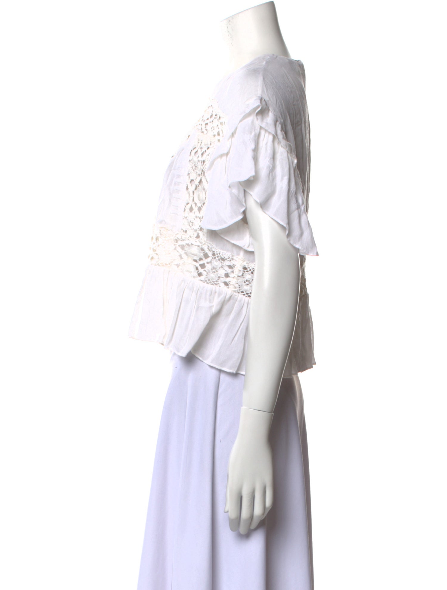 Iro Crew Neck Short Sleeve Crop Top