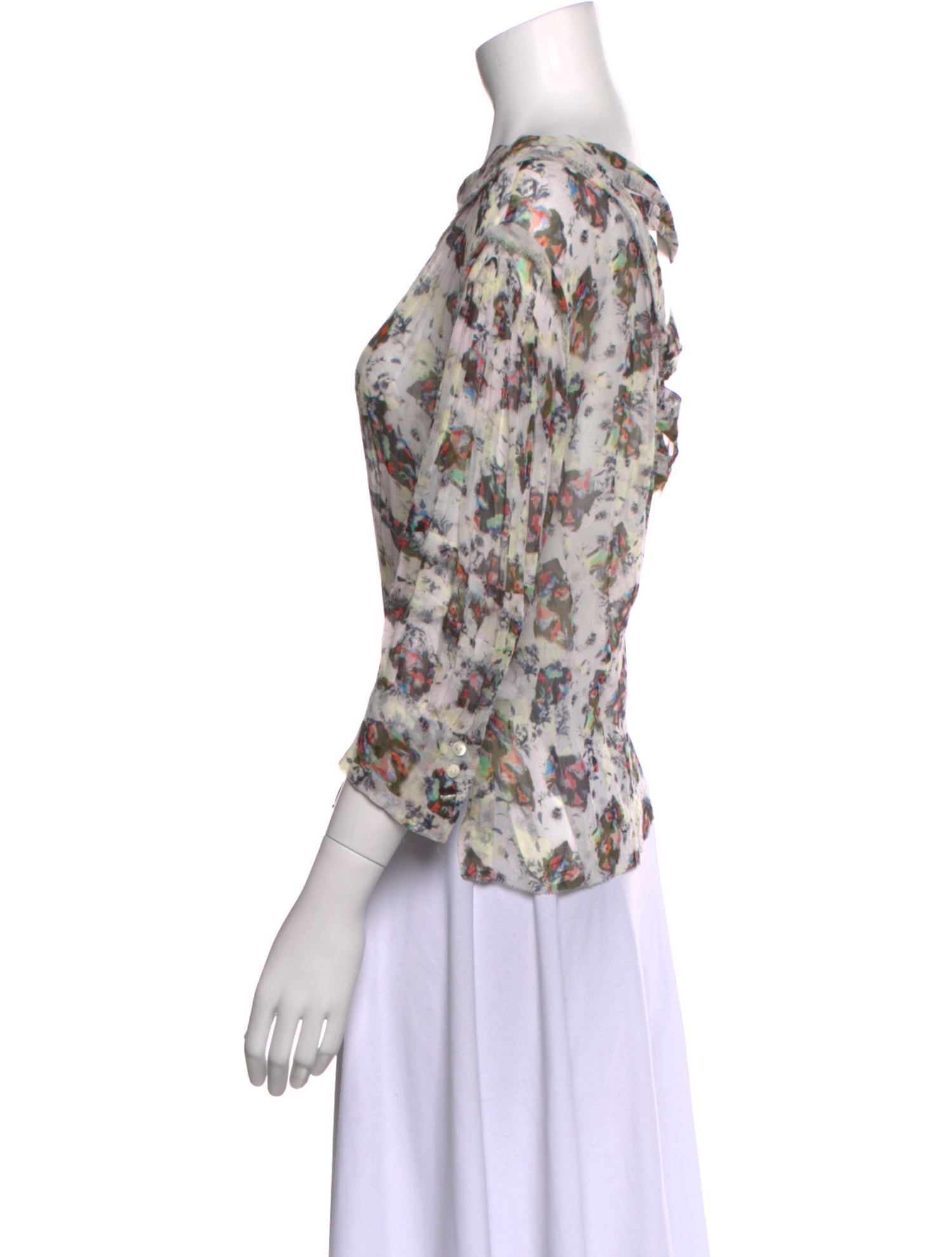 Iro Floral Print Bateau Neckline Blouse