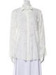 Iro Lace Pattern Long Sleeve Button-Up Top