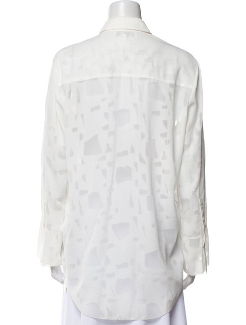 Iro Lace Pattern Long Sleeve Button-Up Top