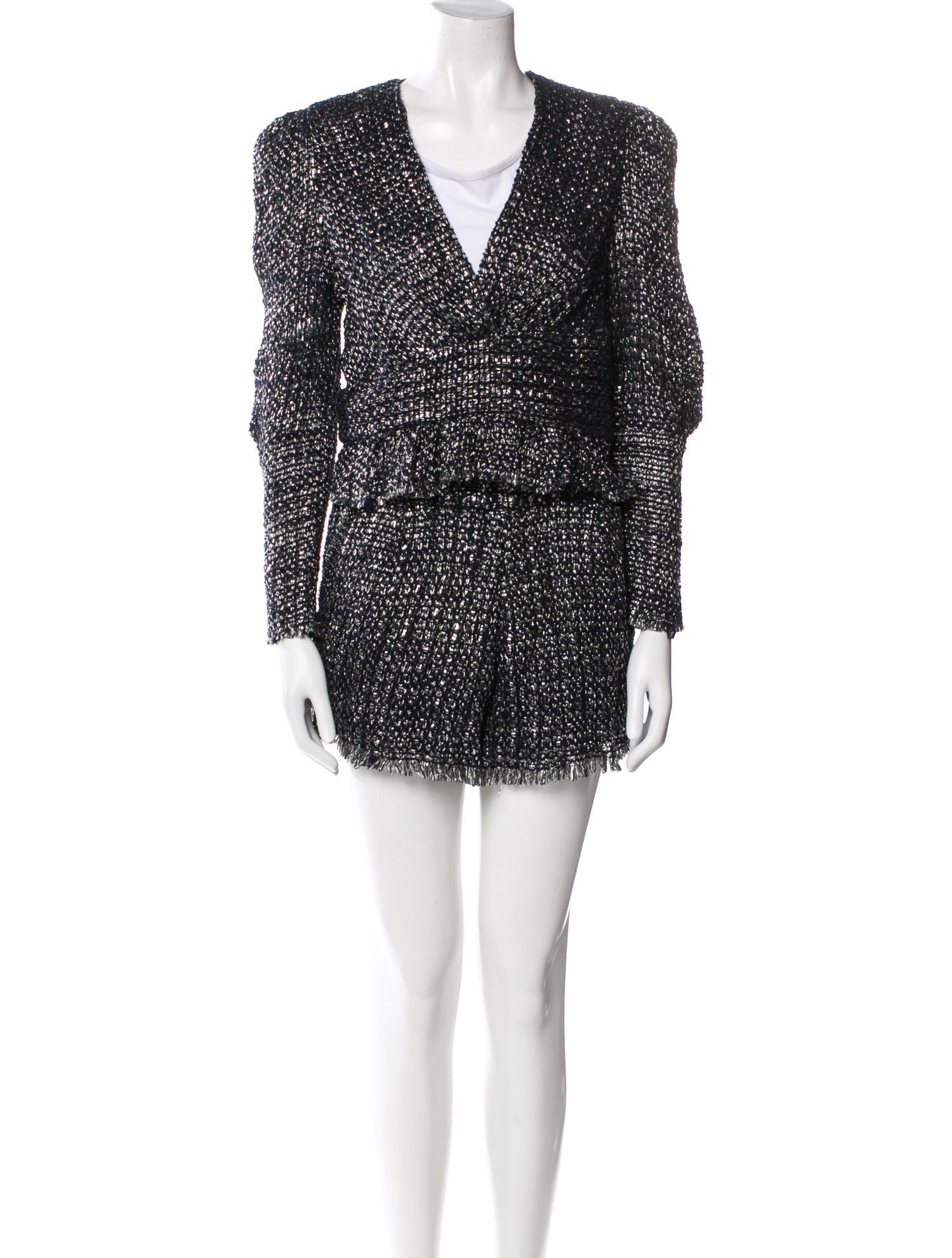 Iro Tweed Pattern Glitter Accents Short Set