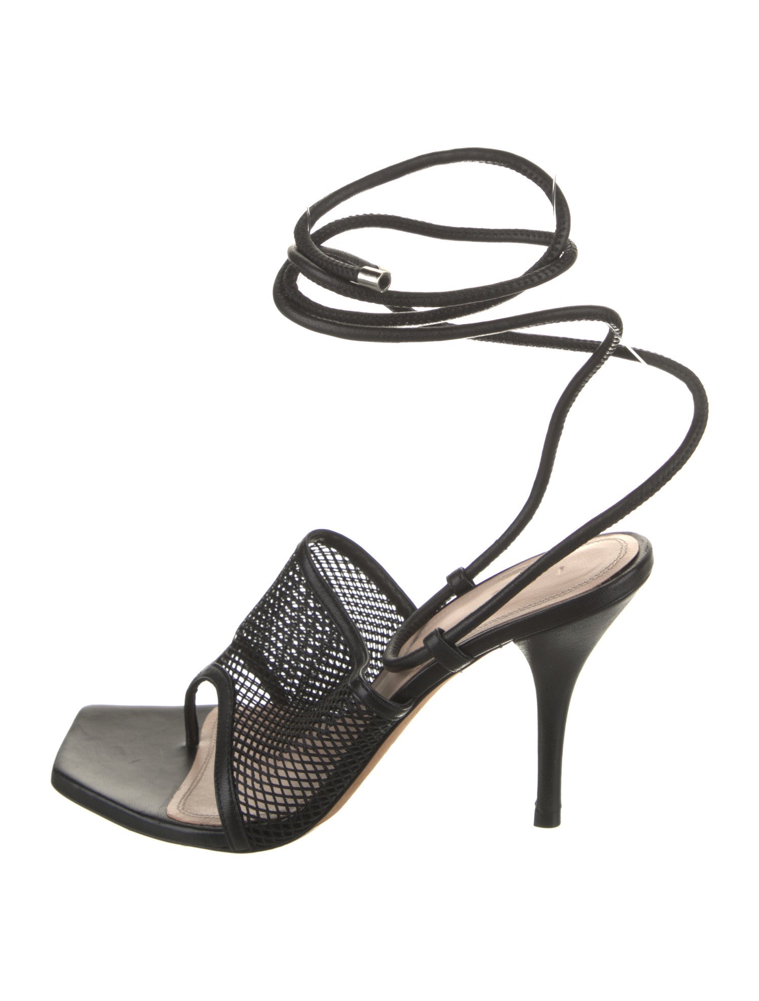 Iro Mesh Leather Trim Embellishment Sandals