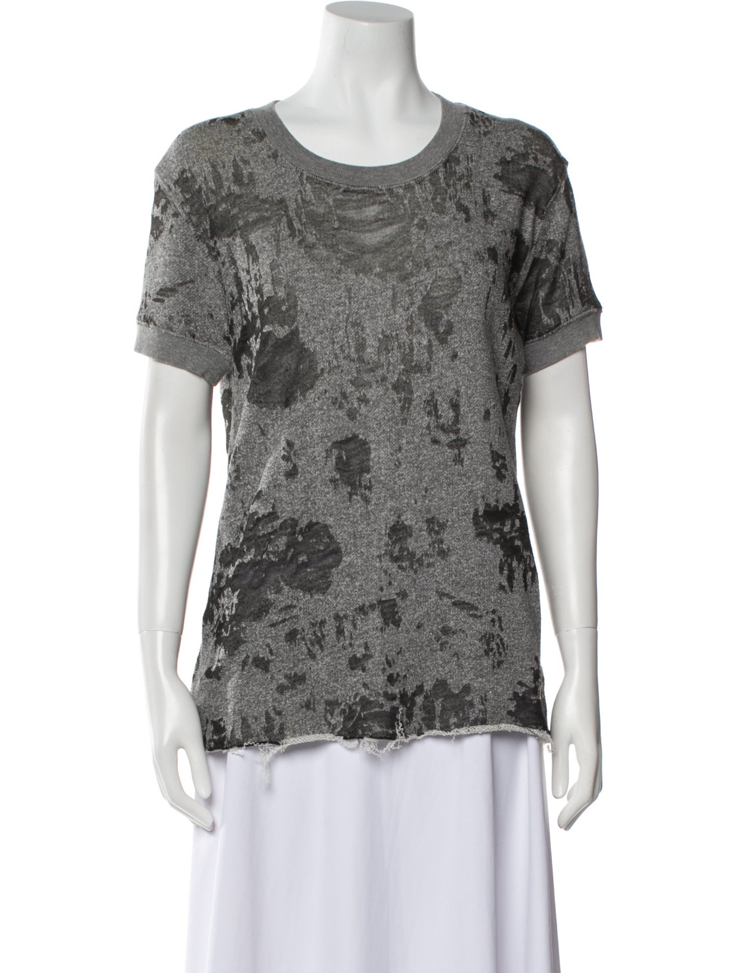 Iro Patterned Scoop Neck Top