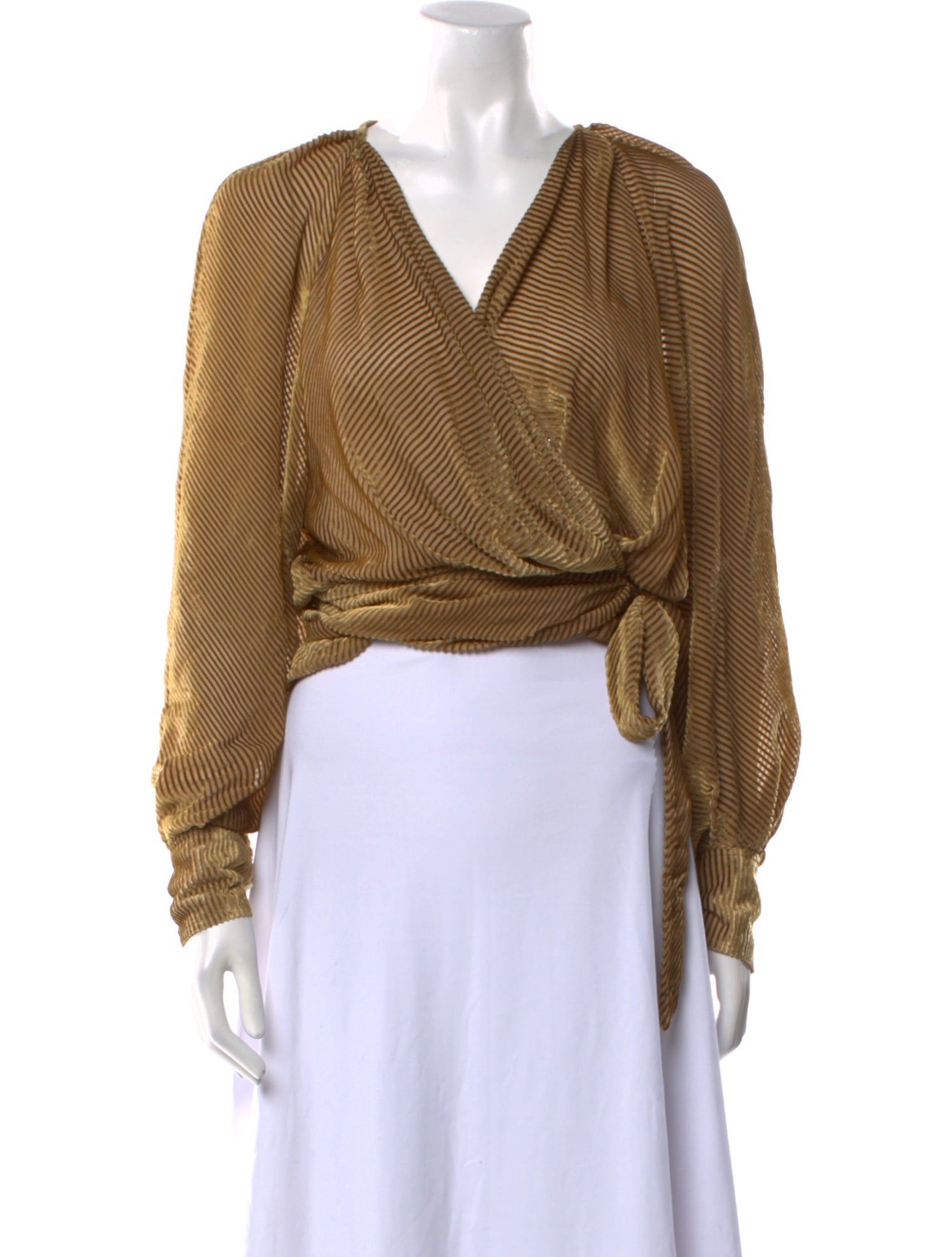 Iro V-Neck Long Sleeve Crop Top