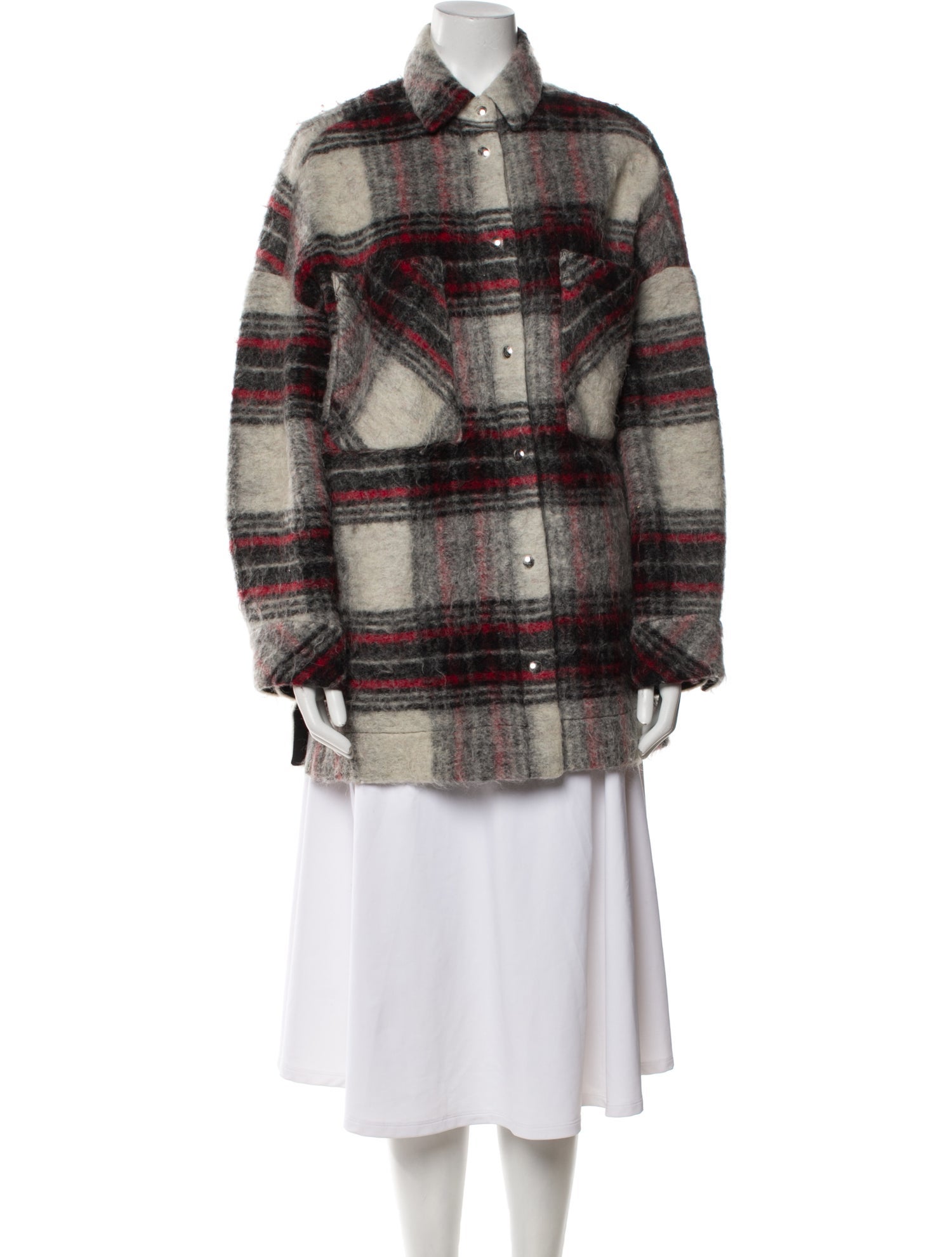 Iro Wool Plaid Print Coat