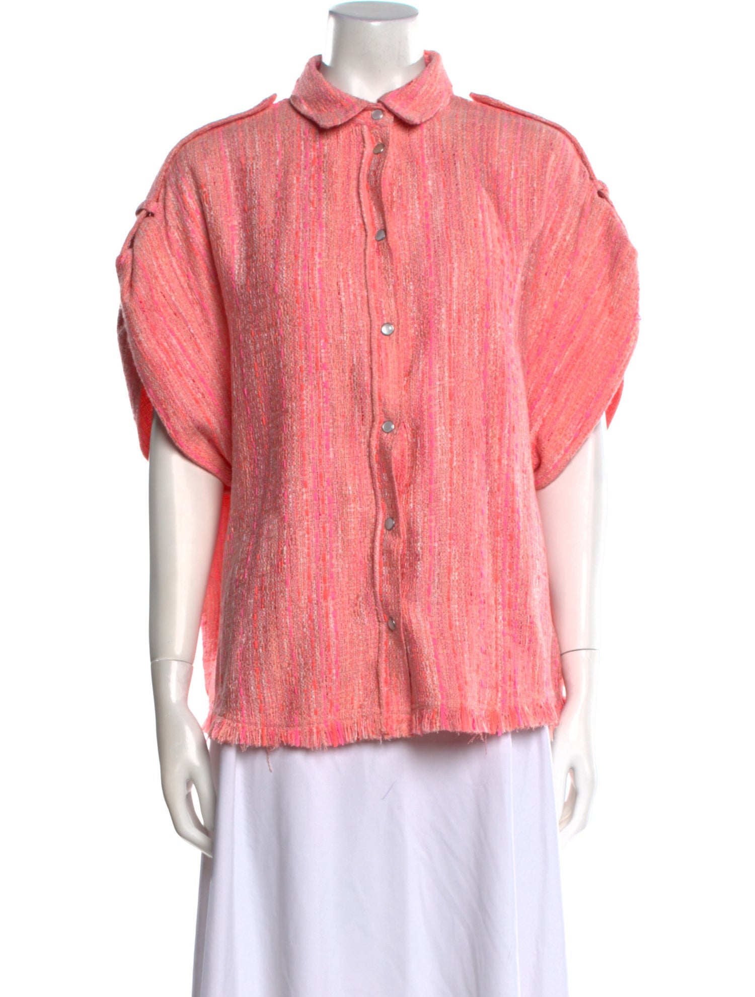 Iro Short Sleeve Button-Up Top