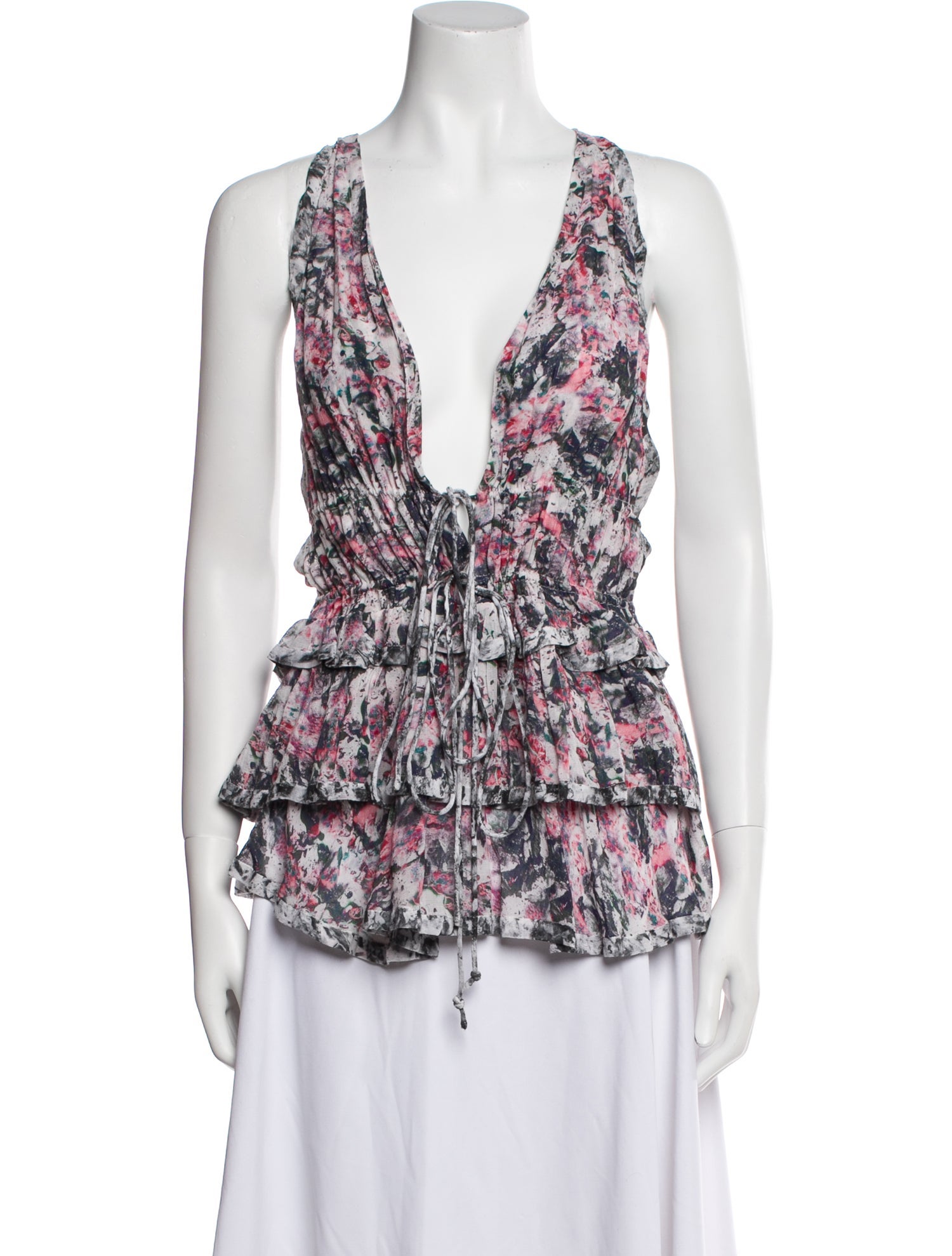 Iro Floral Print V-Neck Blouse