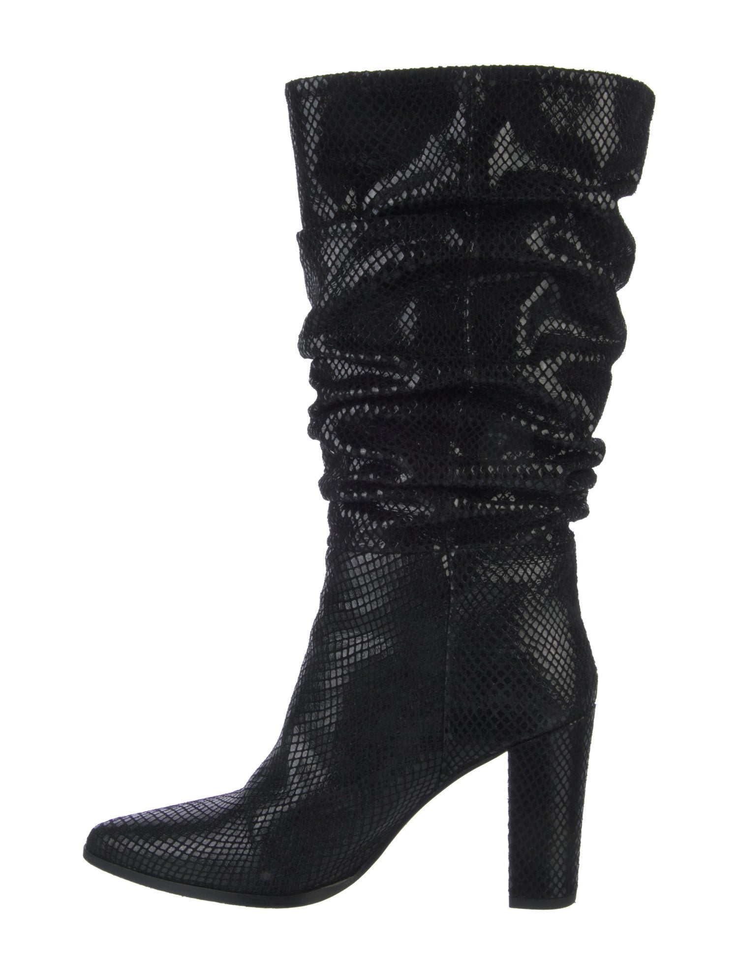 Iro Leather Animal Print Slouch Boots