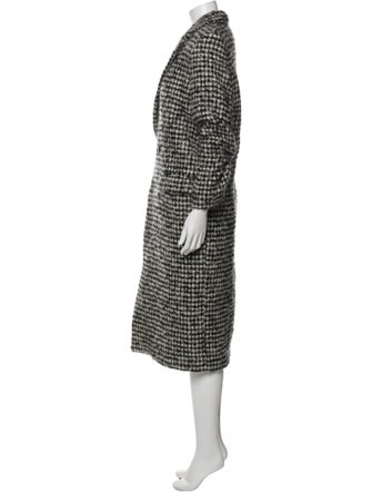 Iro Wool Houndstooth Print Peacoat