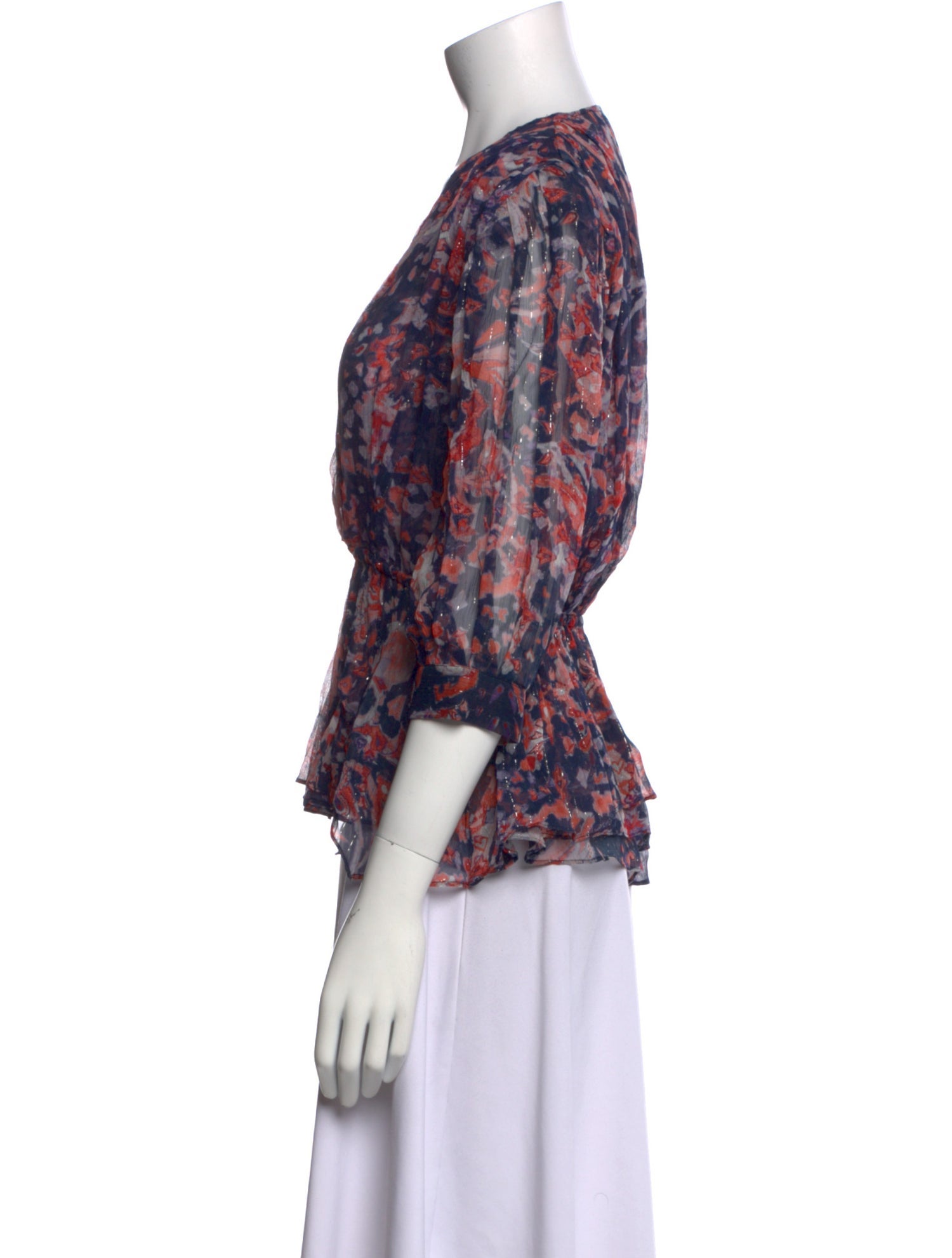 Iro Floral Print V-Neck Blouse