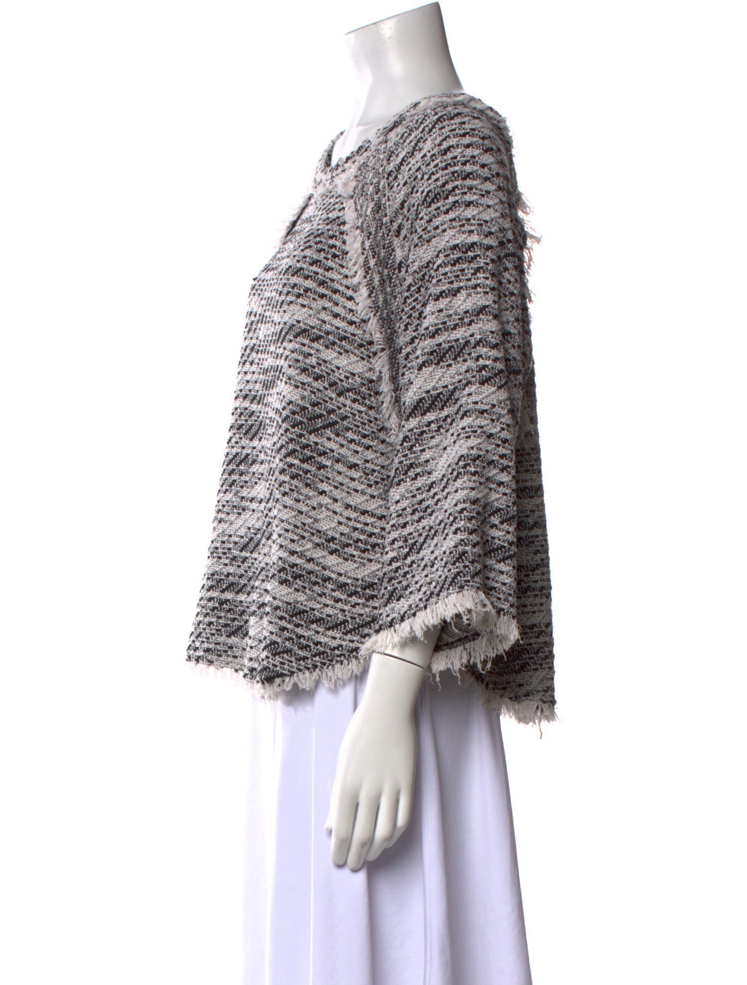 Iro Tweed Pattern Poncho