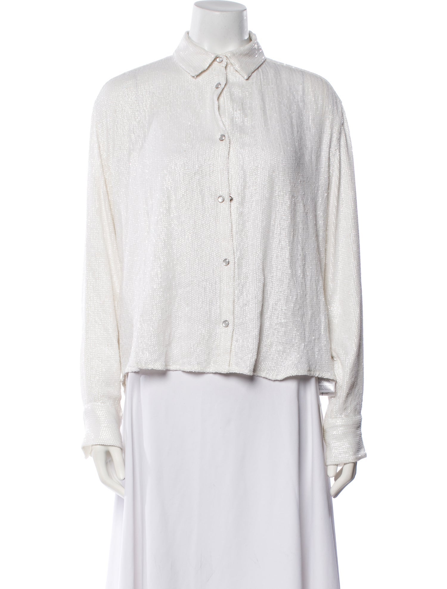 Iro Striped Long Sleeve Button-Up Top