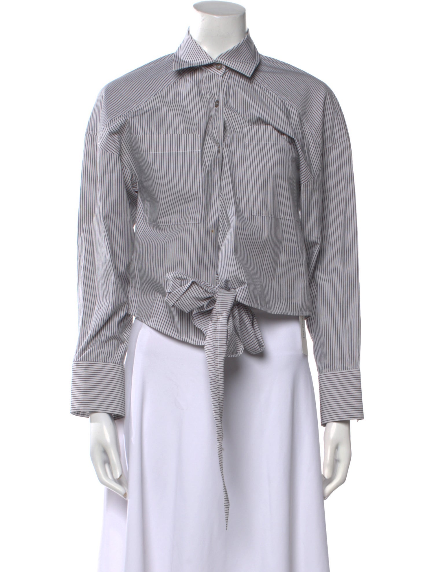 Iro Striped Long Sleeve Crop Top