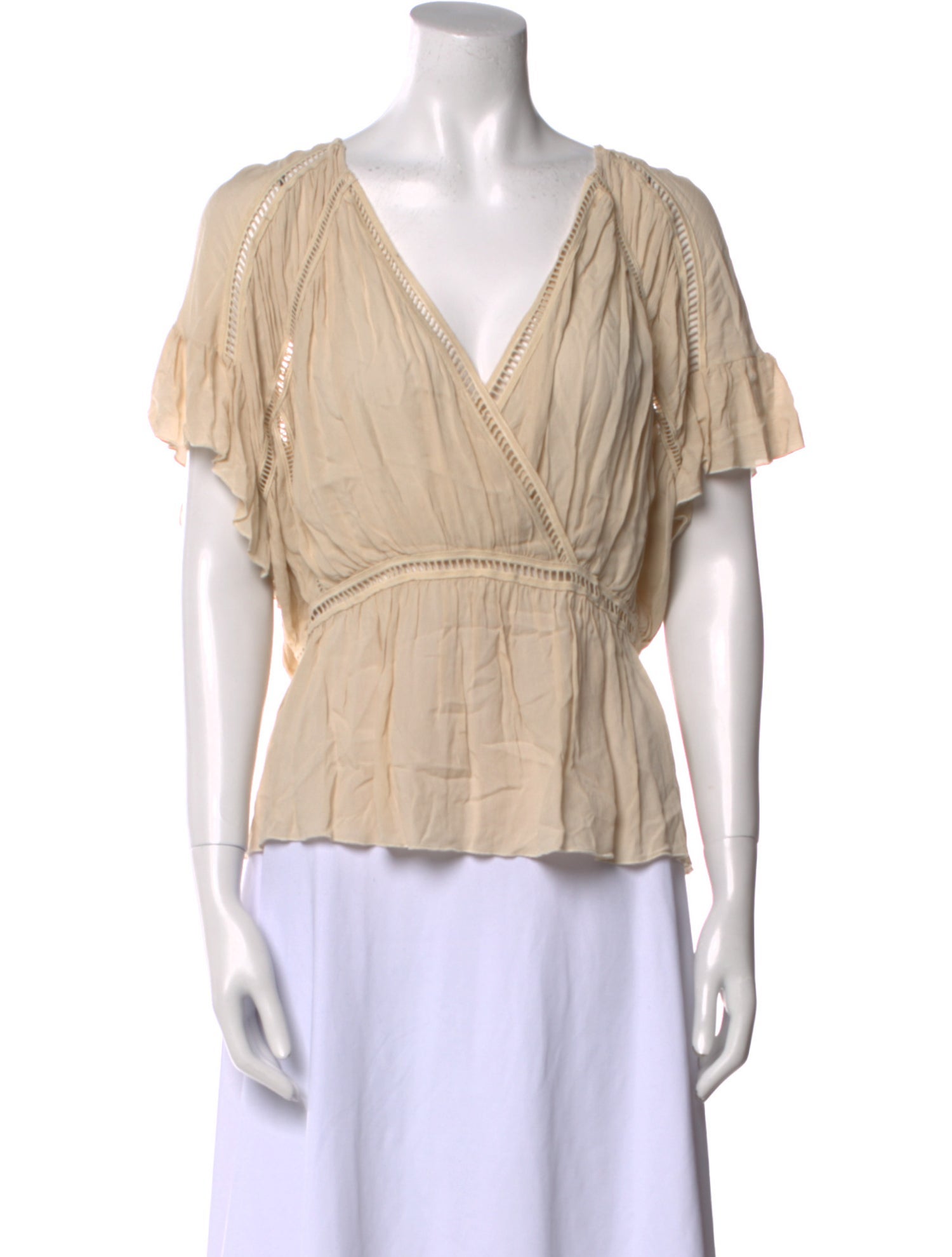 Iro V-Neck Short Sleeve Blouse