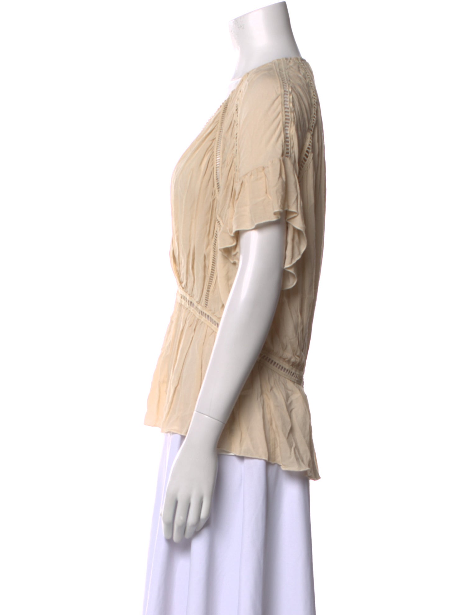 Iro V-Neck Short Sleeve Blouse