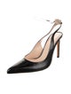 Iro Leather Chain-Link Accents Slingback Pumps
