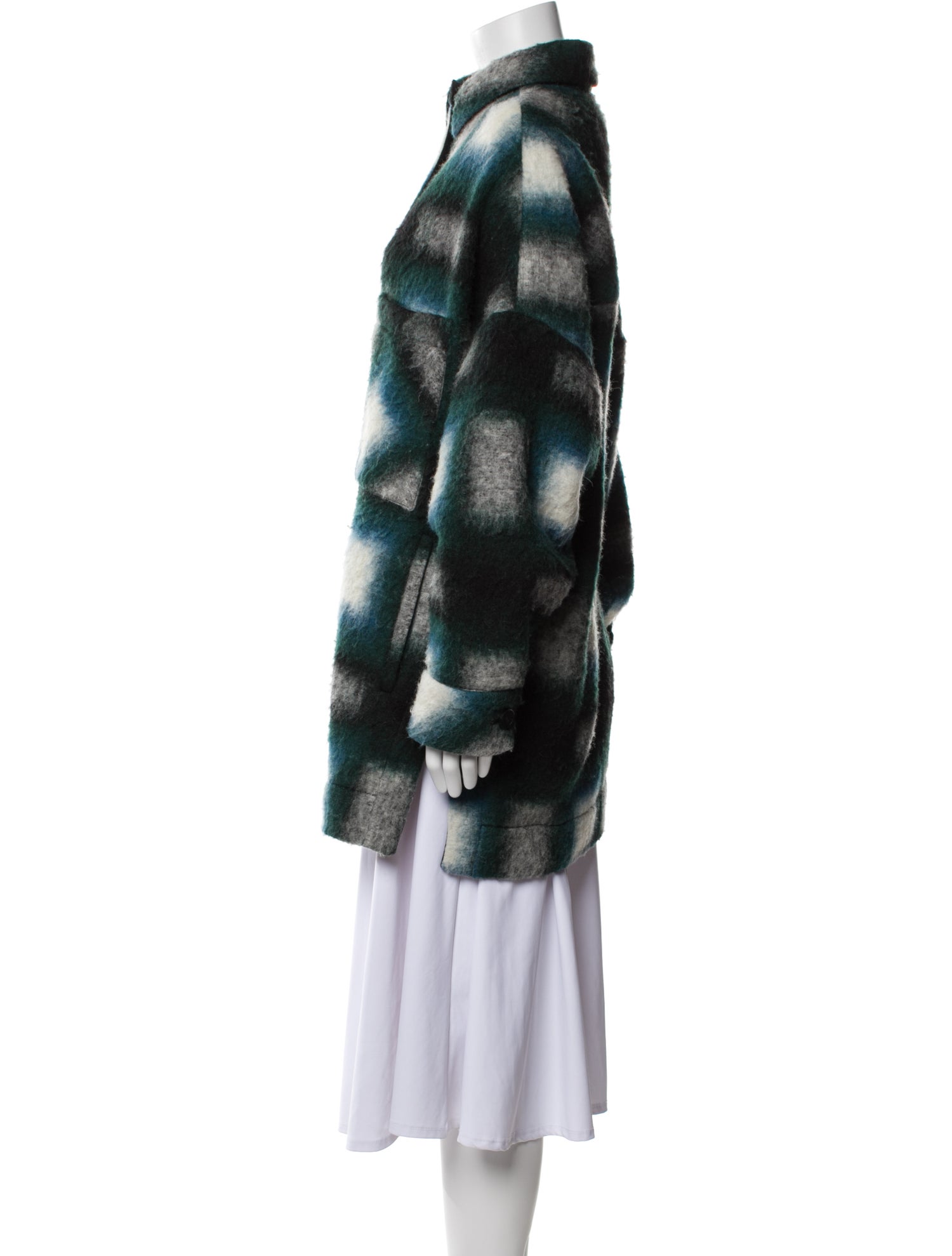 Iro Wool Plaid Print Coat