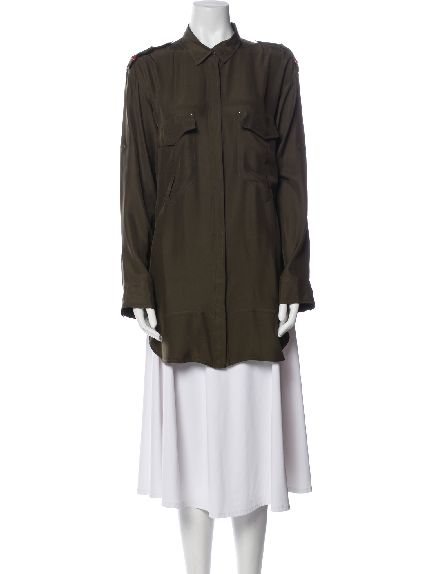 Iro Silk Long Sleeve Button-Up Top