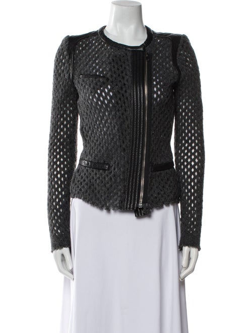 Iro Wool Patterned Biker Jacket