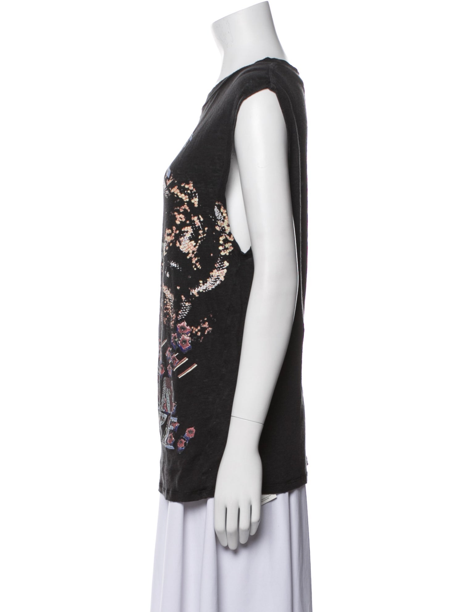 Iro Linen Graphic Print Top