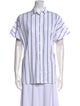 Iro Striped Short Sleeve Button-Up Top