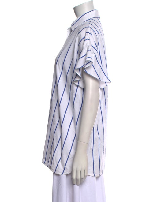 Iro Striped Short Sleeve Button-Up Top