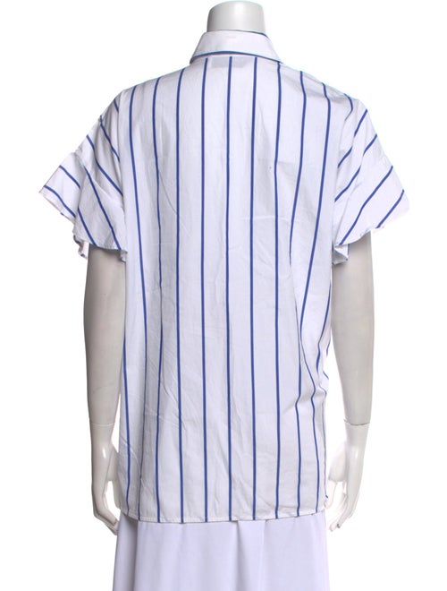 Iro Striped Short Sleeve Button-Up Top