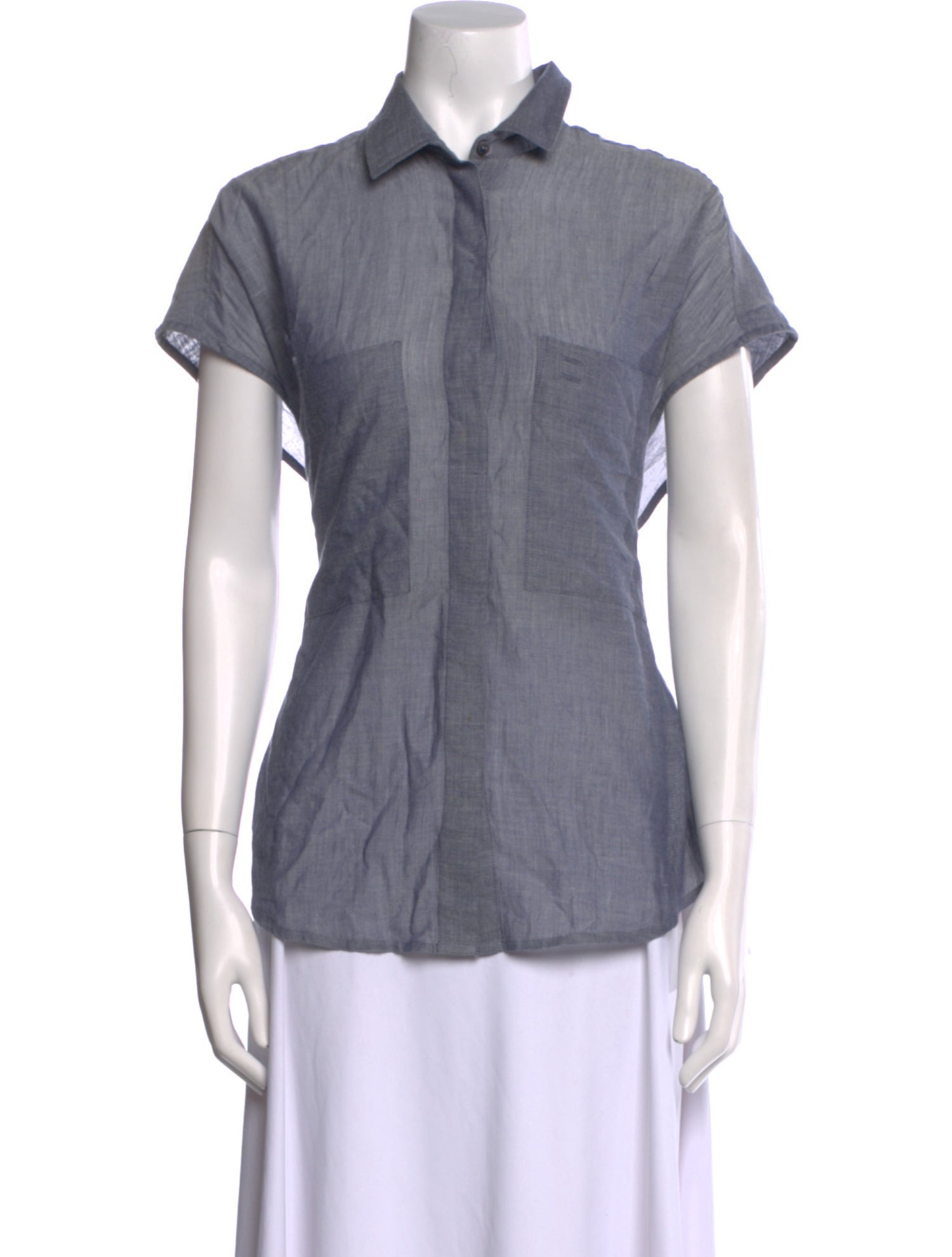 Iro Short Sleeve Button-Up Top