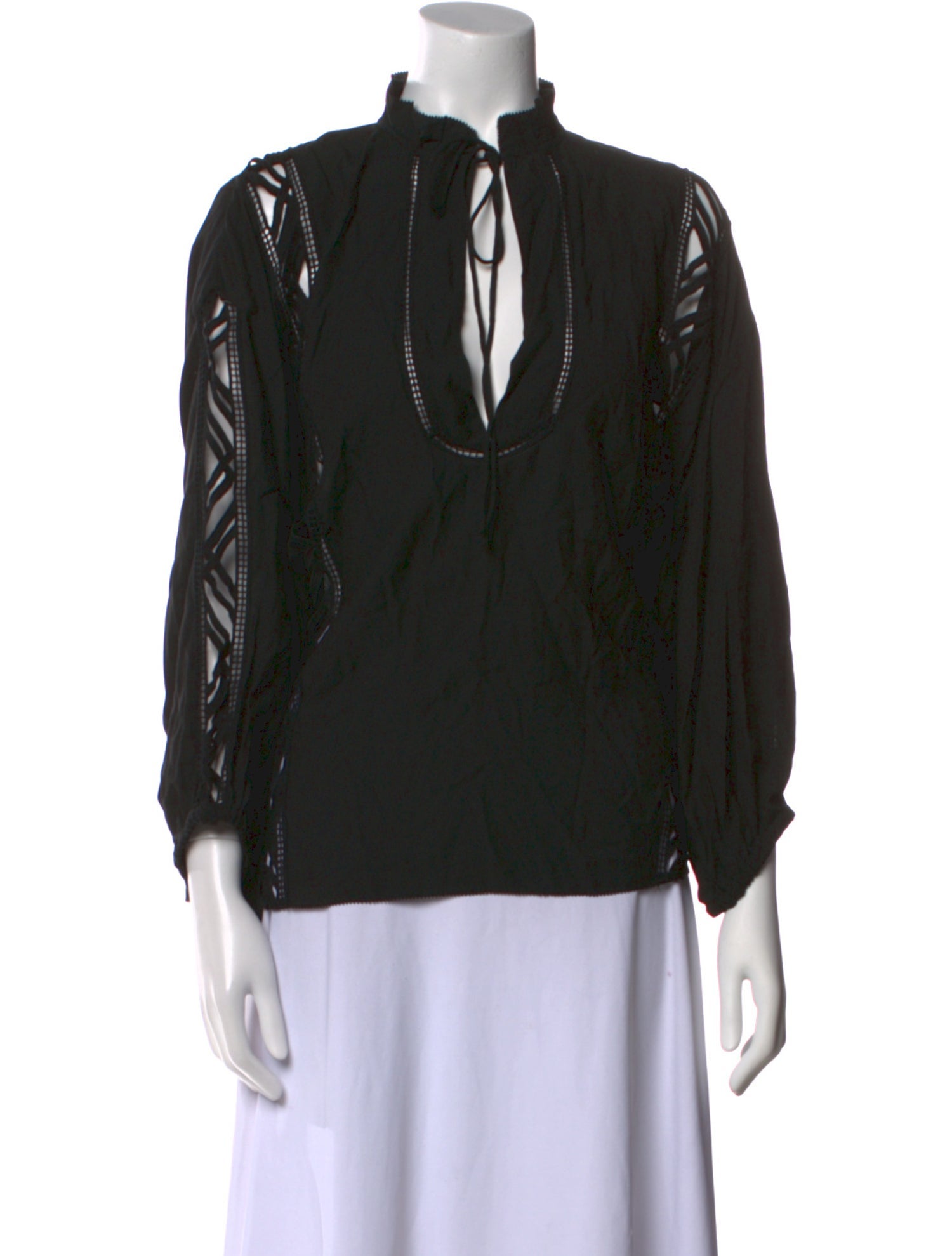 Iro Tie Neck Three-Quarter Sleeve Blouse w/ Tags