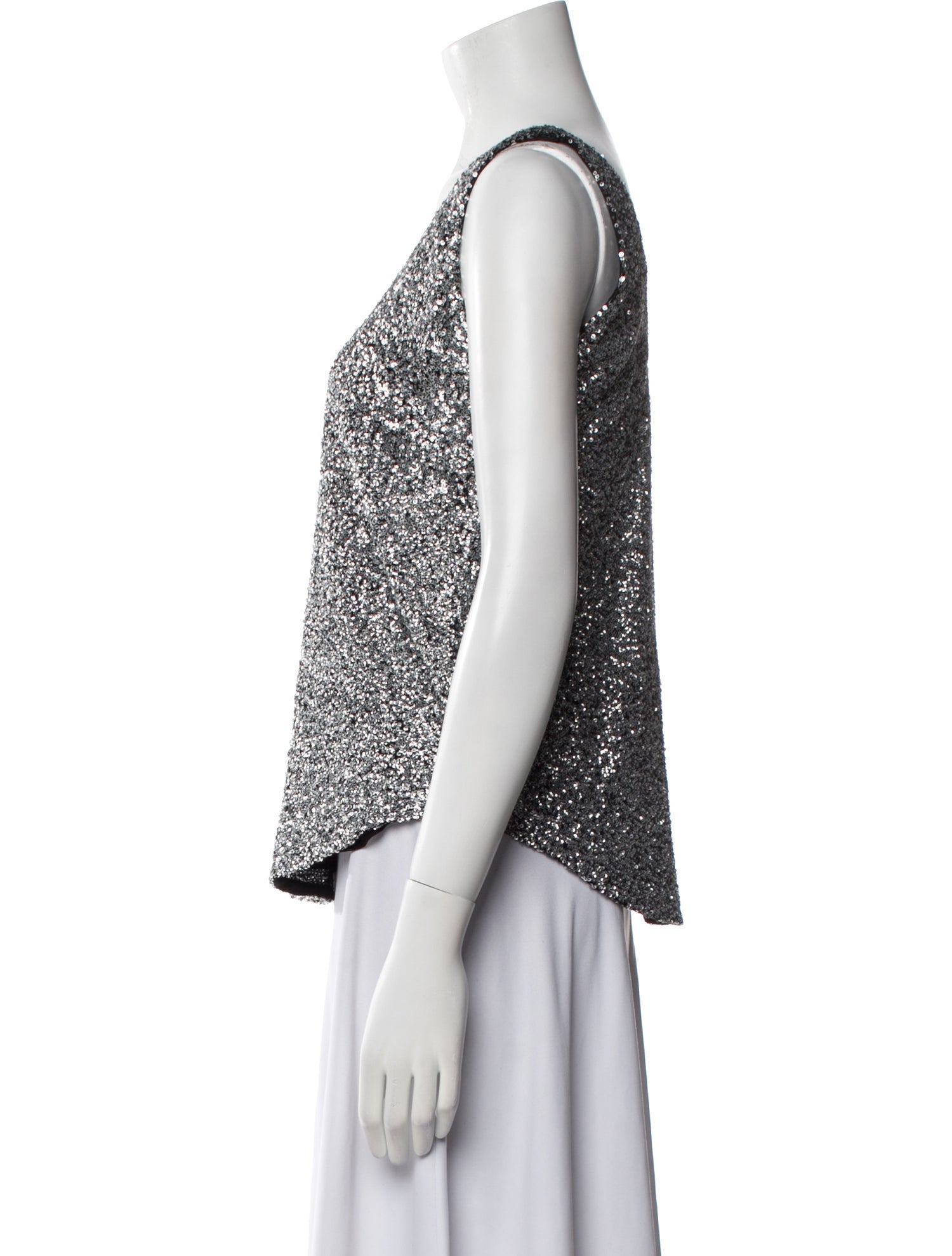 Iro Sequin Scoop Neck Top